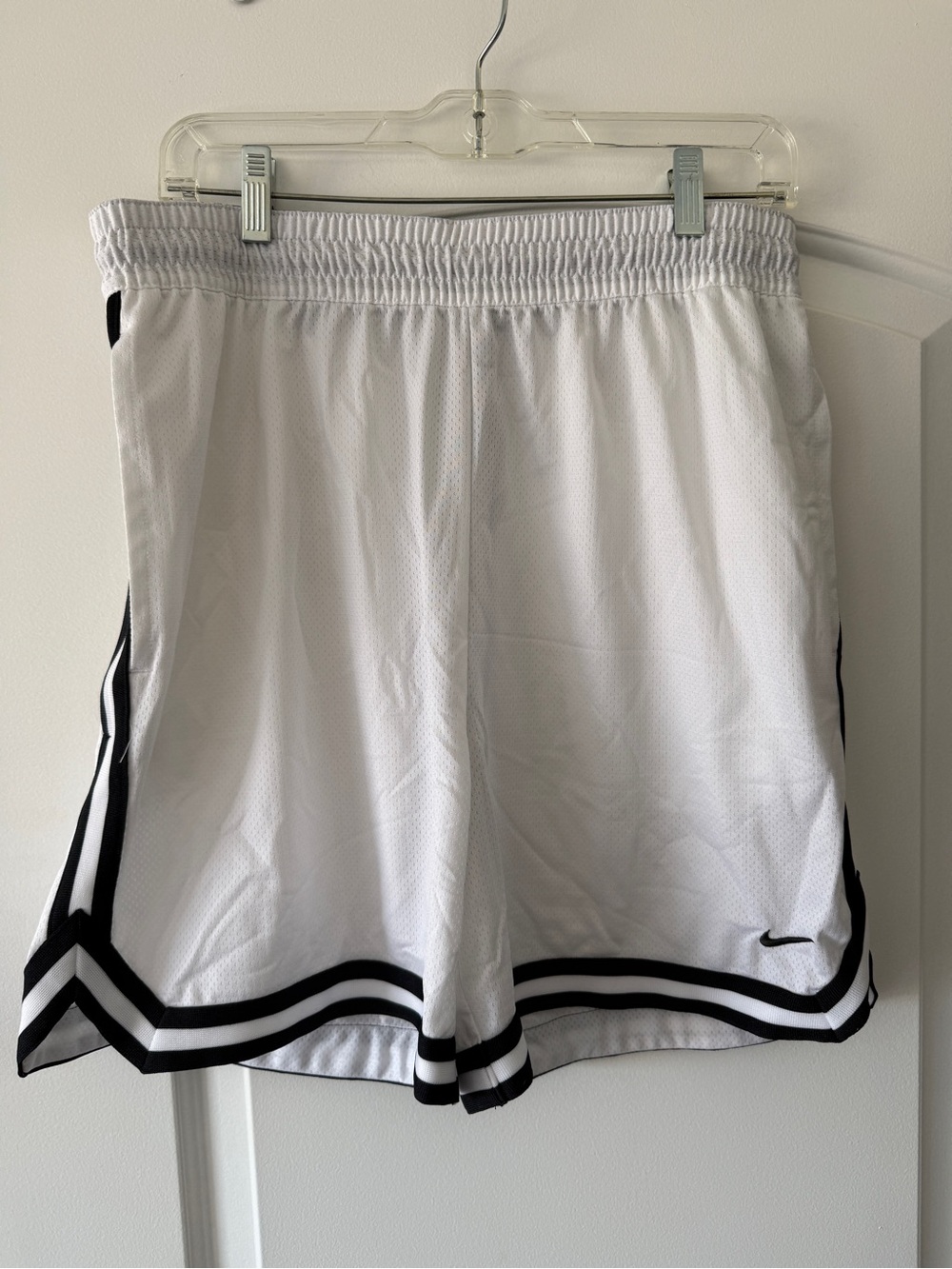 Nike Men’s White Athletic Shorts with Black Trim
